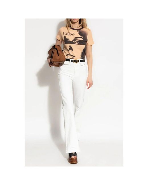 Boot-Cut Jeans Chloé de color White