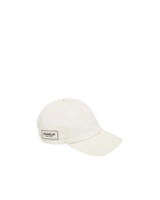 Dondup Samt baseballkappe mit logolabel in White für Herren