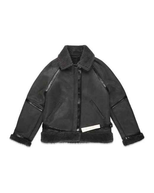 Philippe Model Jassen ,Grijs ,Faux Fur & Shearling Jassen in het Black
