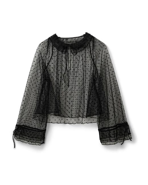 Sofie Schnoor Overhemden ,Zwart ,Polyester Marion Sw Blouse Lange Mouw in het Black