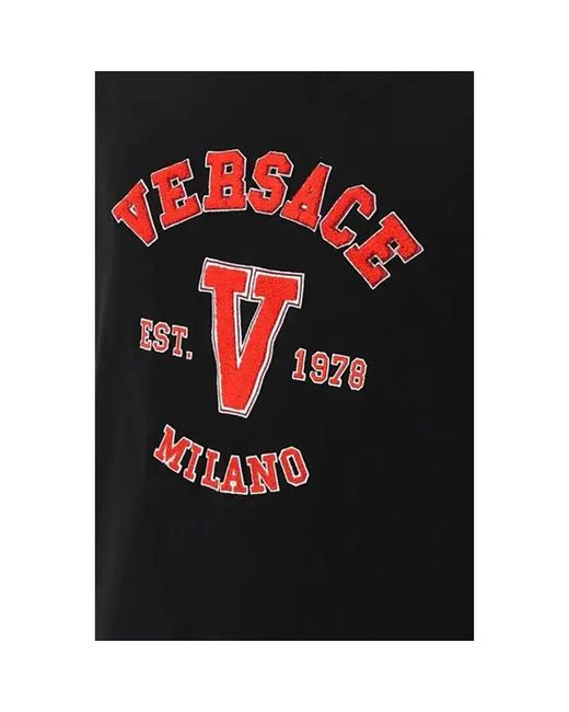 Versace Schwarzes t-shirt - regular fit - geeignet für alle temperaturen - 100% baumwolle in Black für Herren