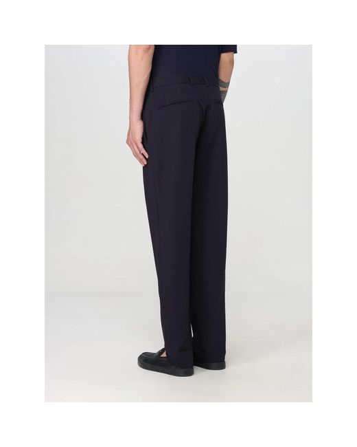 Emporio Armani Blue Straight Trousers for men