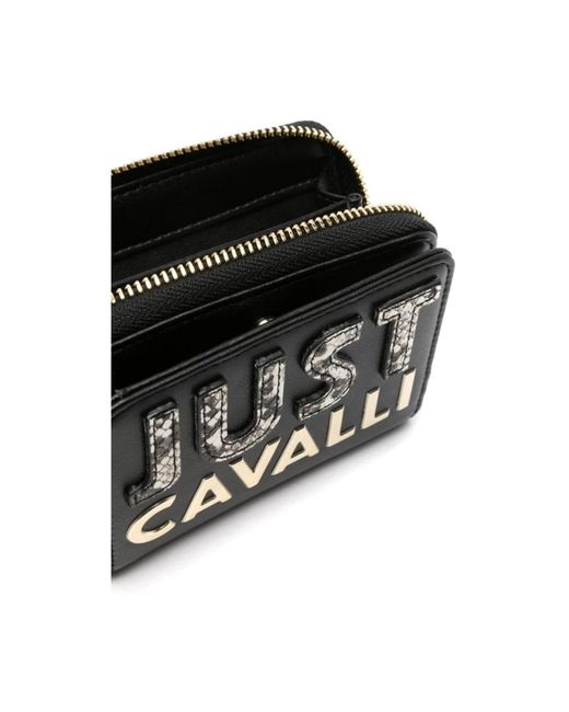 Just Cavalli Black Schwarze geldbörsen portafogli