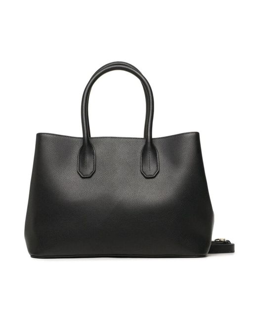 Patrizia Pepe Black Schwarze Lederhandtasche Mit Verstellbarem Riemen