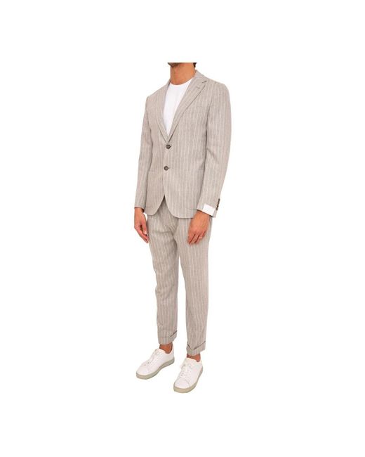Eleventy Kostuums ,Grijs ,Wol Single Breasted Suit Pants in het Natural voor heren