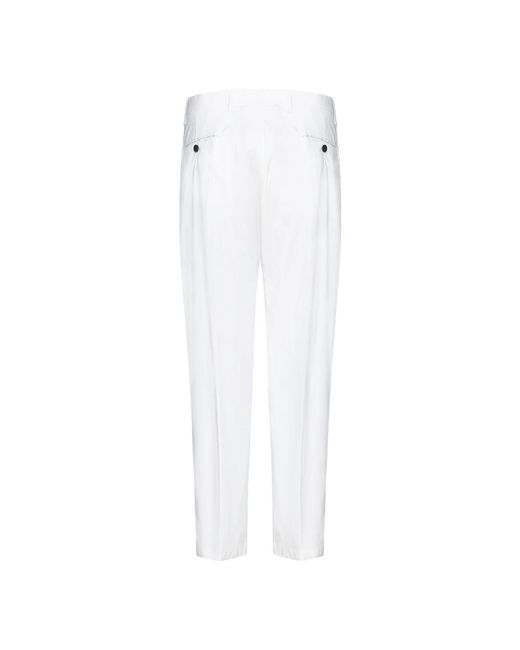Franzese Collection White Slim-Fit Trousers for men