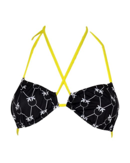 Pinko Badmode ,Zwart ,Love Birds Triangle Bikini Top in het Black