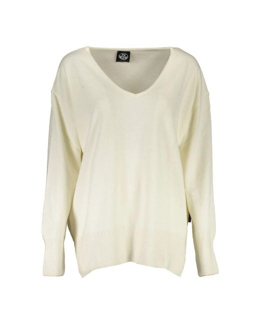 North Sails White V-Neck Knitwear