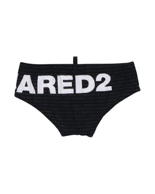 DSquared² Schwarze Meer Kleidung Brief Badebekleidung in Black für Herren