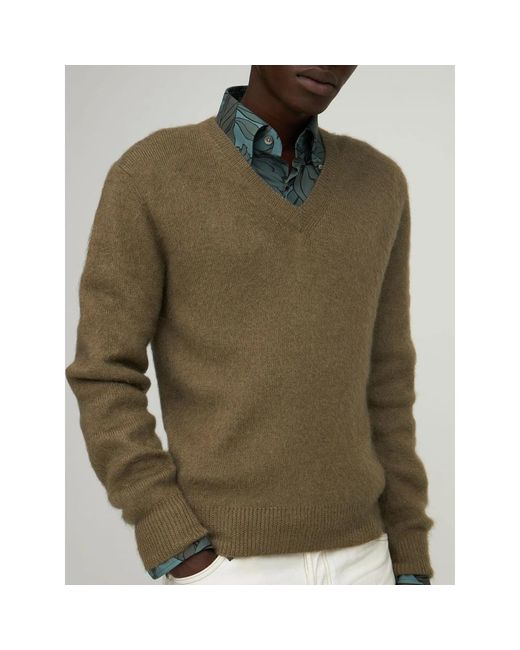 Tom Ford Green V-Neck Knitwear for men