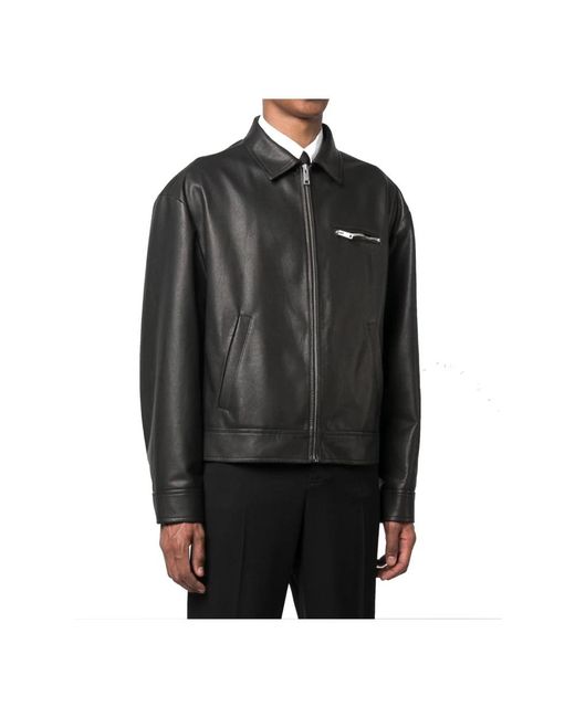 Prada Lederen Jas in het Black voor heren