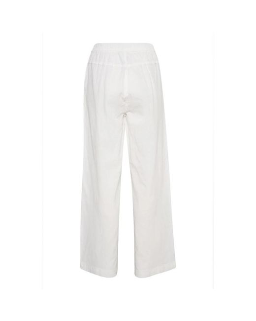 Kaffe Wide Trousers in het White