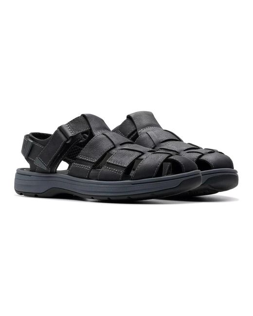 Flat Sandals di Clarks in Black da Uomo