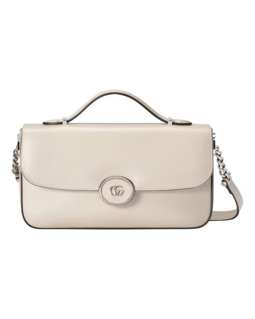 Gucci Gg Supreme Messenger Bag Met Web Stripe in het Metallic