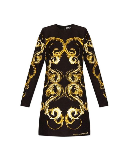 Versace Jeans Couture Black Kleid mit muster