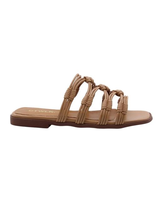 CTWLK Schoenen ,Bruin ,Leer Brazilie Design Slippers in het Brown
