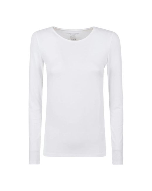 Majestic Filatures White Long Sleeve Tops