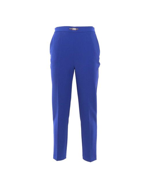 Elisabetta Franchi Blue Cropped Trousers