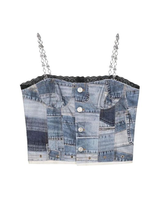 ANDERSSON BELL Blue Sleeveless Tops