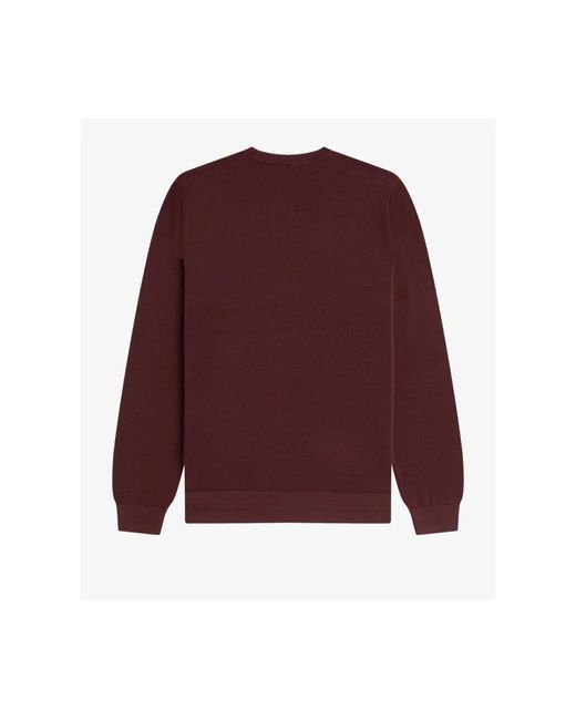 Fred Perry Hoodies & Sweatvesten ,Rood ,Katoen Bordeaux Katoenen Pullover Sweater in het Purple voor heren