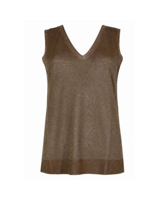 D.exterior Brown Sleeveless Tops