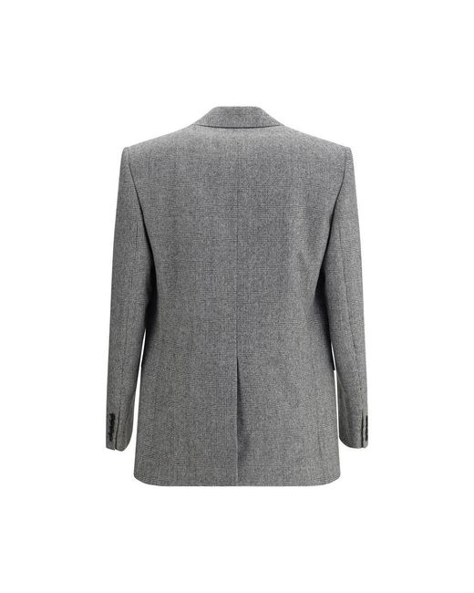 Saint Laurent Gray Prince De Galles Wool Flannel Blazer for men