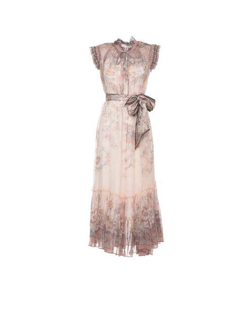 Zimmermann Alchemy Flutter Dress in het Pink
