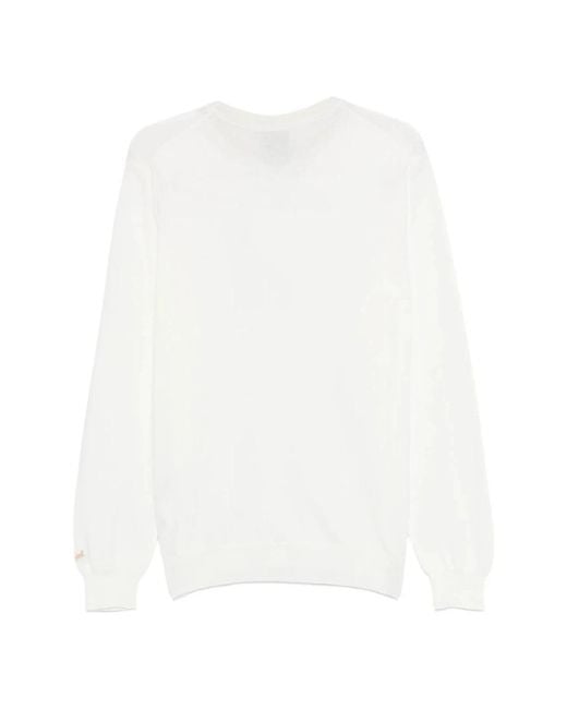 Woolrich White Round-Neck Knitwear for men