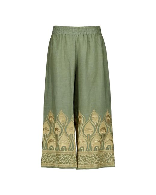 Greek Archaic Kori Green Wide Trousers