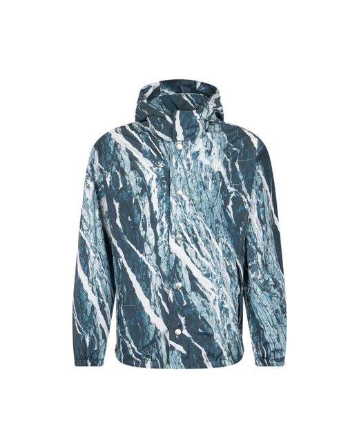Roberto Cavalli Jassen ,Blauw ,Marmerprint Bomberjack Met Capuchon Stijlvol in het Blue voor heren