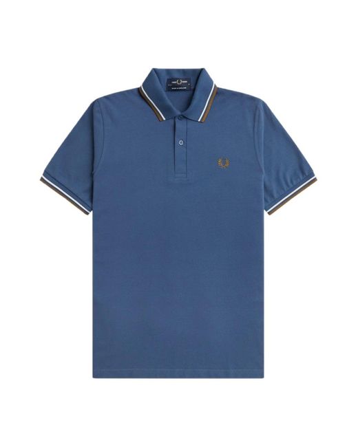 Fred Perry Tops ,Blauw ,Katoen Twin Tipped Polo in het Blue voor heren
