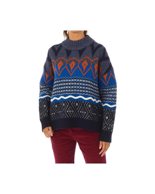 Napapijri Blue Round-Neck Knitwear for men