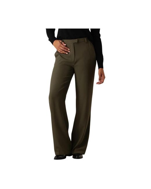Another Label Broeken ,Groen ,Polyester Doore Broek in het Black