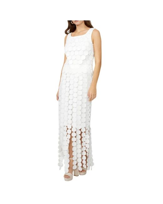 Maxi Dresses FRANK LYMAN de color White
