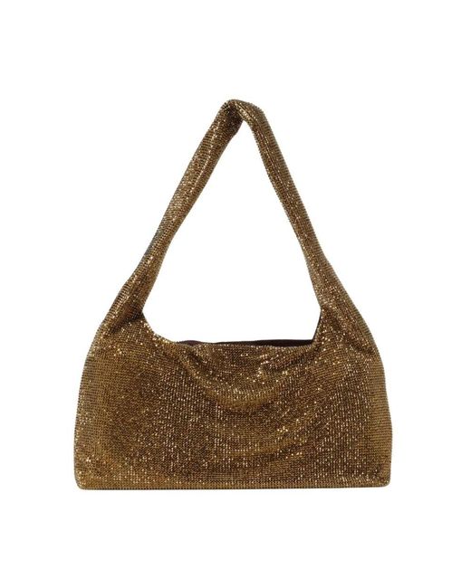 Kara Brown Goldene Pailletten-Schultertasche