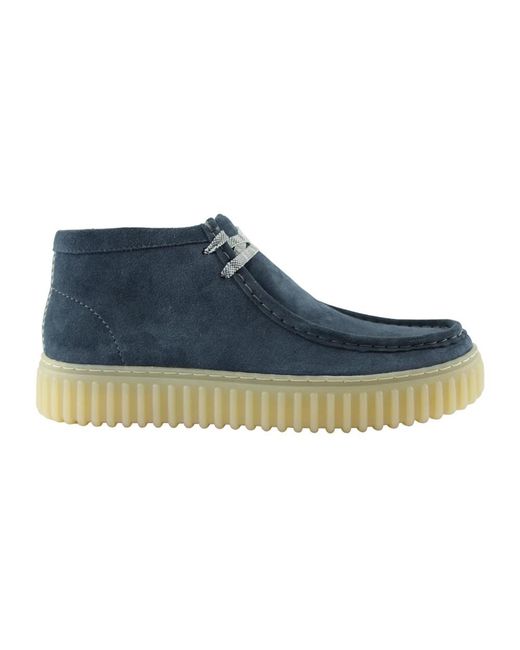 Clarks Blue Lace-Up Boots for men