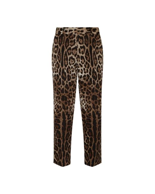 Dolce & Gabbana Brown Straight Trousers