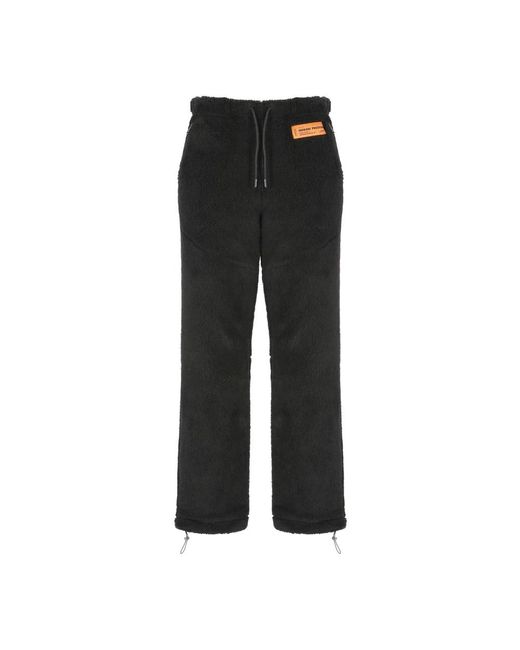 Heron Preston Schwarze bouclé-hose mit logo-patch in Black für Herren