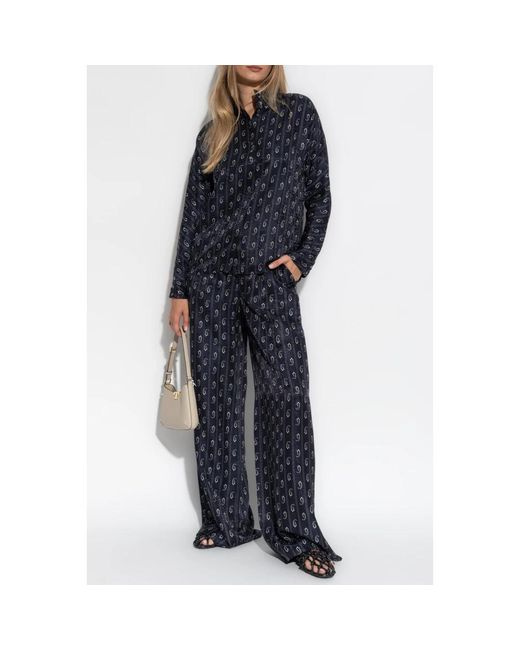 Tory Burch Overhemden ,Blauw ,Gestreept Overhemd in het Blue