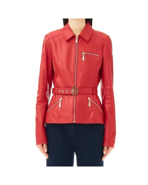 Blugirl Blumarine Red Leather Jackets