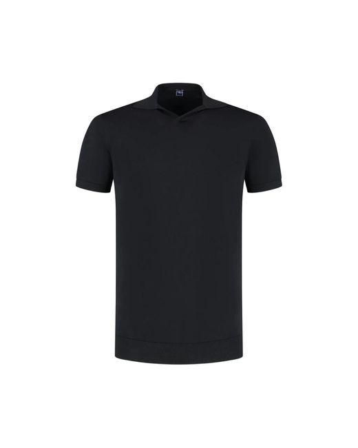 Fedeli Tops ,Zwart ,Katoen Fuji Katoenen Polo in het Black voor heren