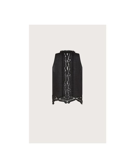 Seventy Top Ricamato in het Black