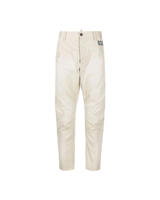 Chinos di DSquared² in Natural da Uomo