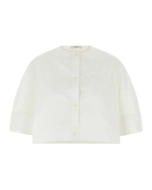 Givenchy Overhemden ,Wit ,Katoen Cropped Shirt in het White