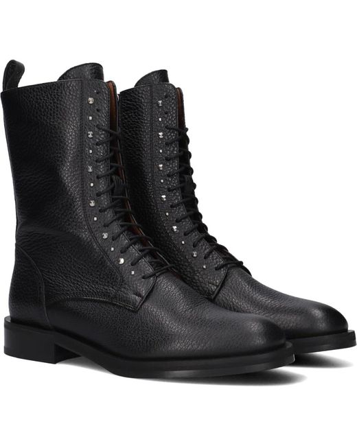 Stefano Lauran Black Schwarze Leder Stiefeletten