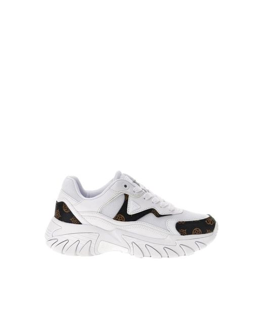 Guess White Abstract multicolor schnürsenkel-sneaker