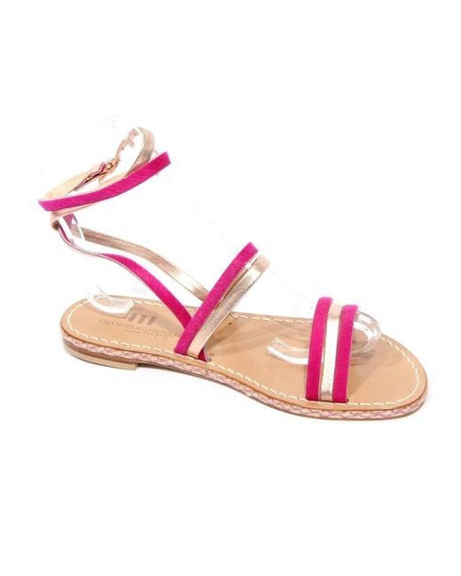Emanuela Caruso Pink Flat Sandals