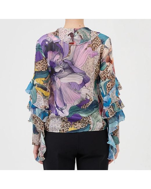 Just Cavalli Blue Blouses
