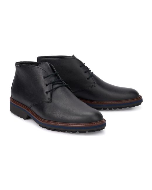 Mephisto Schwarzer leder knöchelstiefel in Blue für Herren