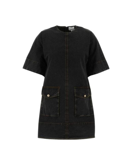 Ganni Black Shirt Dresses